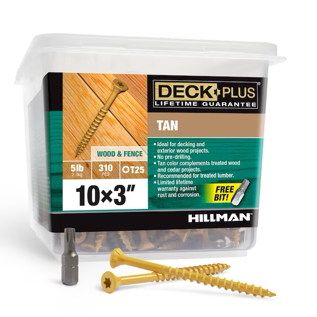 Deck Plus Tornillos para terrazas de madera a madera #10 x 3 pulgadas (310 por caja)