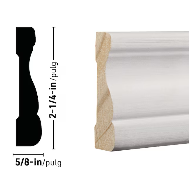 RELIABILT 5/8-in x 2-1/4-in x 10-ft Primed Pine Acol Casing