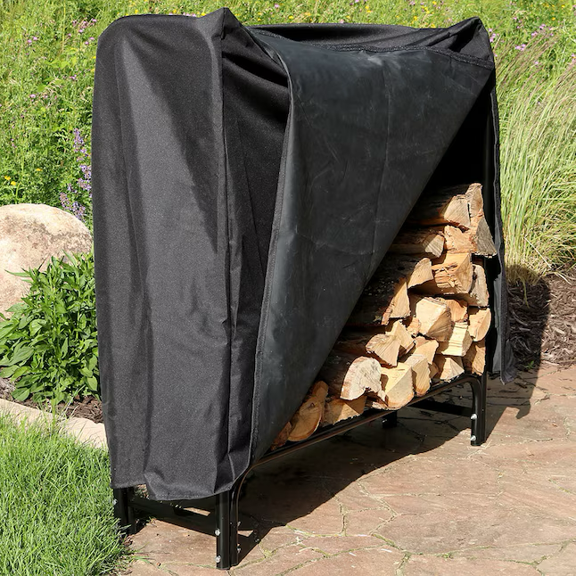 Estante para leña de acero Sunnydaze Decor de 48 x 13.5 x 13.50 pulgadas (capacidad para una carga completa)