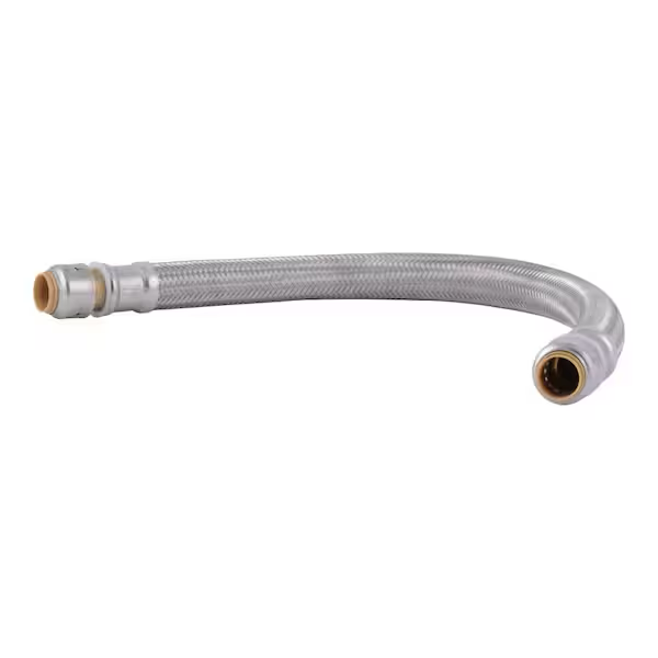 SharkBite Max Manguera de reparación flexible de acero inoxidable de 1/2 pulg. de conexión a presión x 18 pulg.