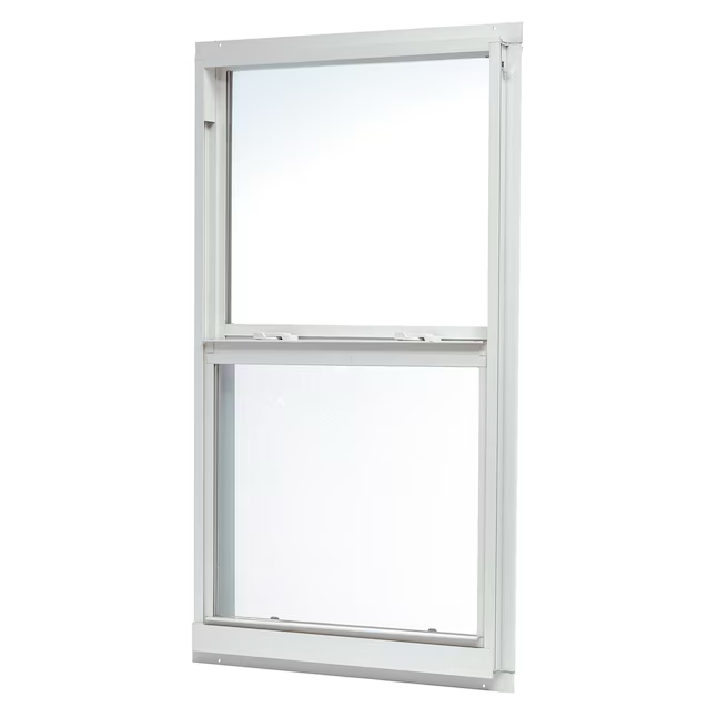 RELIABILT Serie 46000 Nueva construcción Jamba de 35-1/2 pulgadas x 51-1/2 pulgadas x 2-5/8 pulgadas Ventana de baja emisividad de aluminio blanco Media pantalla incluida