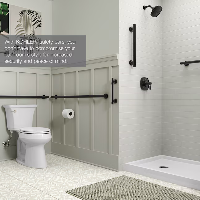 KOHLER Ealing 9-Zoll-Haltegriff für die Wand in Mattschwarz (Tragkraft 300 lb)