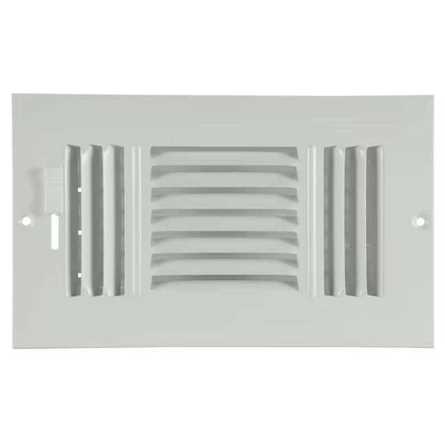 RELIABILT 8 x 4 in, 3 vías, acero blanco, registro de pared lateral o techo