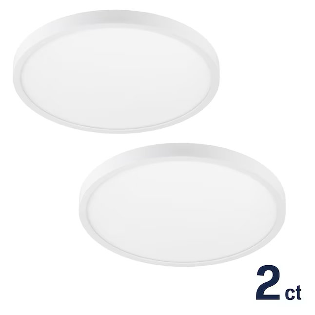 Project Source Luz LED empotrada blanca de 1 luz de 14 pulgadas ENERGY STAR (paquete de 2)