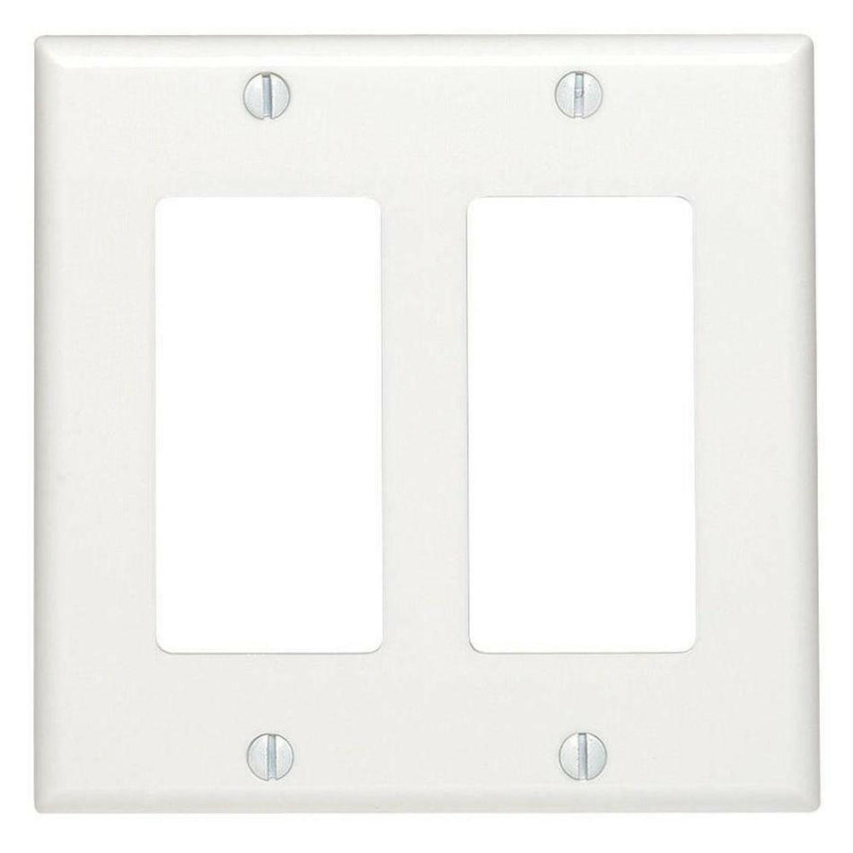 Two Gang DECO Wall Plate – (Standard, White)