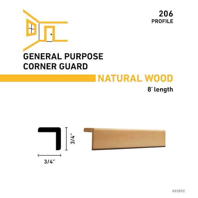 RELIABILT Protector de esquina exterior de madera maciza marrón de 0,75 x 96 pulgadas