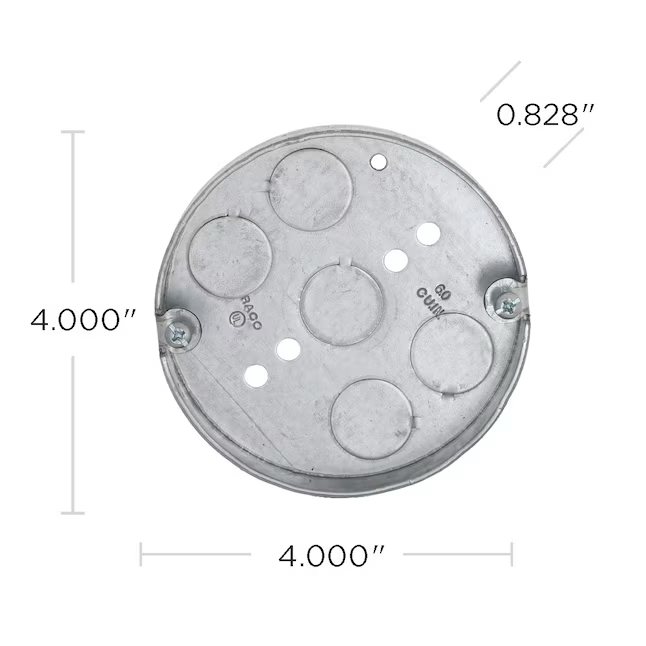 Hubbell RACO Deckenverteilerdose aus verzinktem Stahl für Neuinstallationen