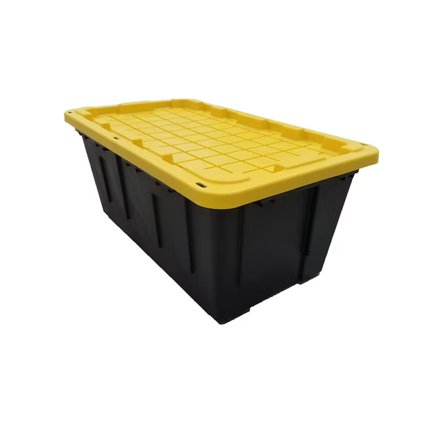Project Source Commander X-large Bolsa resistente negra/amarilla de 40 galones (160 cuartos) con tapa a presión estándar