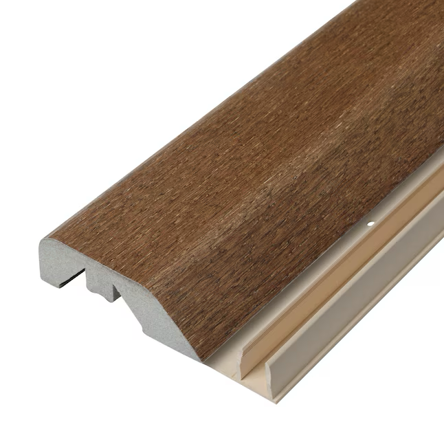 Project Source Wood Fusion Moldura de piso de madera 4 en 1 de 0,66 pulgadas de alto x 2,14 pulgadas de ancho x 84 pulgadas de largo
