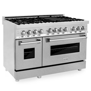 ZLINE Professional 48-in 4.2-cu ft / 1.8-cu ft Convection Oven Freestanding Double Oven Dual Fuel Range (Stainless Steel)
