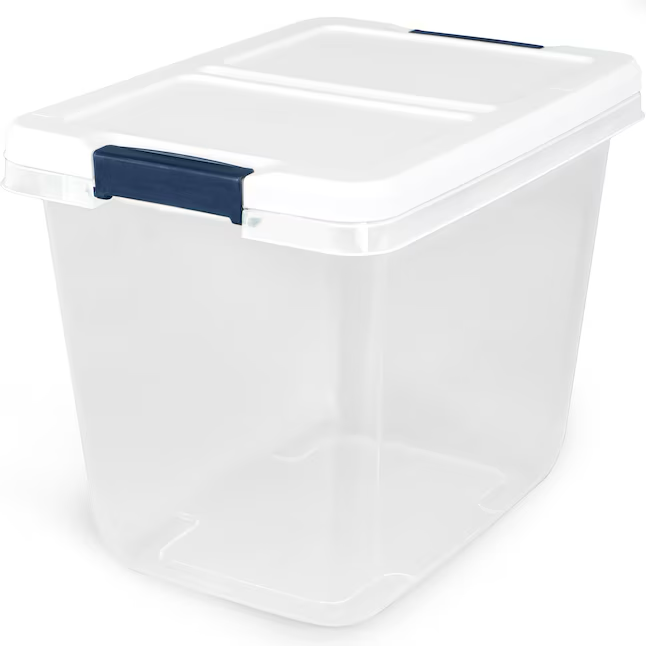 Project Source Bolsa mediana transparente de color blanco, 7,25 galones (29 cuartos) con tapa con cierre