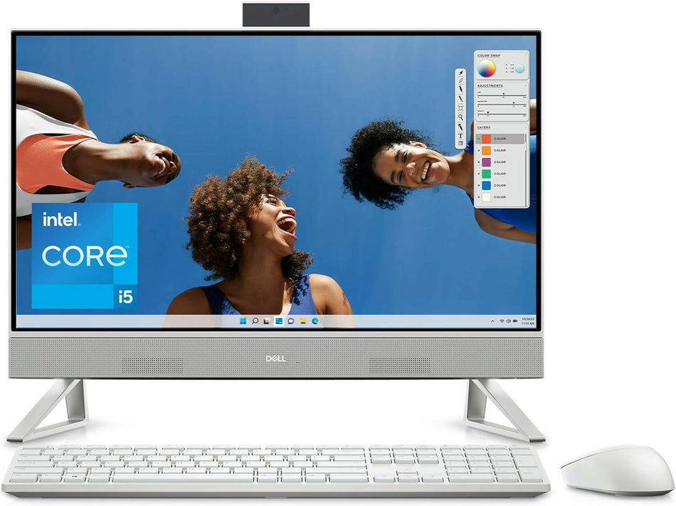 Dell Inspiron 5420 All in One Desktop - 23.8-inch FHD 60 Hz Display, Core i5-1335U, 16GB DDR4 RAM, 1TB SSD, Intel Iris Xe Graphics, Windows 11 Home, 1 Year Premium Support - White