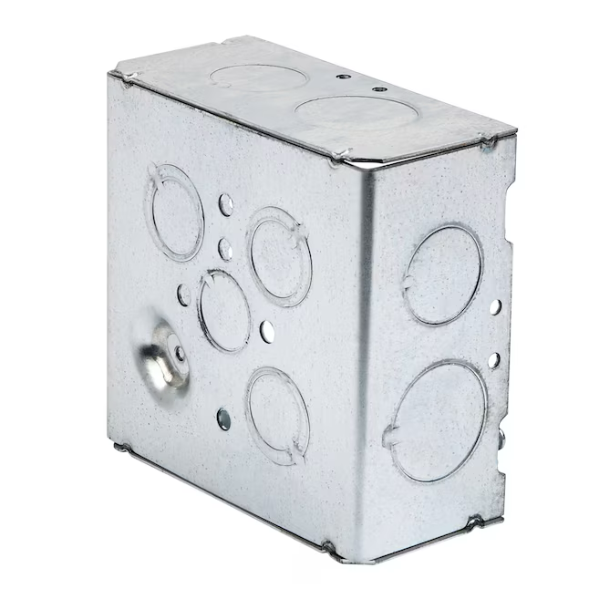 Caja eléctrica cuadrada para obra nueva de acero galvanizado de dos módulos Hubbell RACO