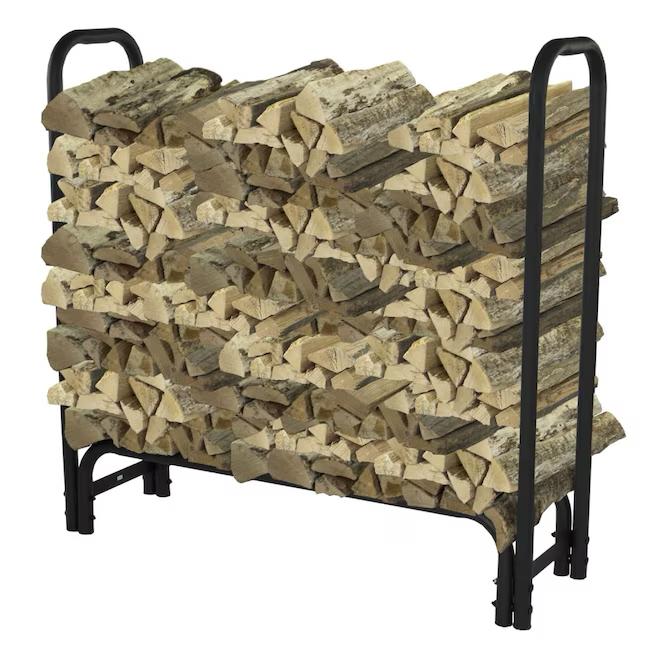 Estante para leña Pleasant Hearth de acero, capacidad de un cuarto de cuerda, 49 pulgadas x 48 pulgadas x 13.5 pulgadas