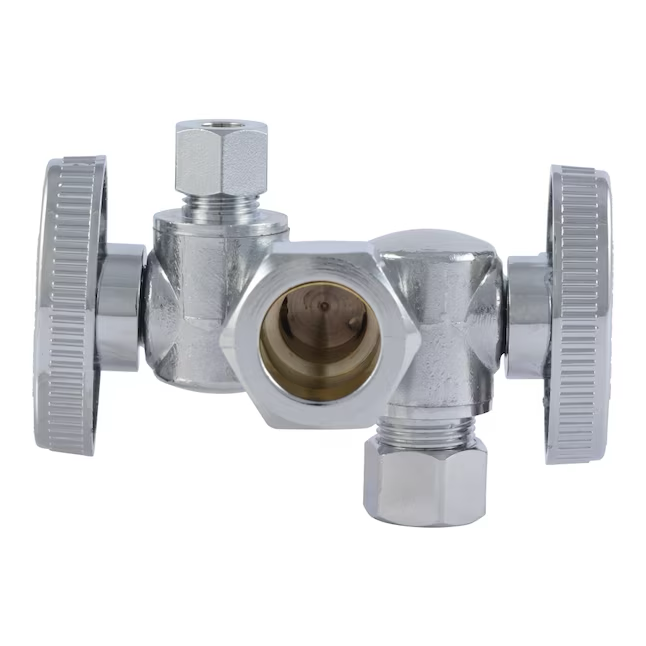 SharkBite 1/2 in. Compression x 3/8 in. Compression x 1/4 in. Compression Dual Shut-off Valve