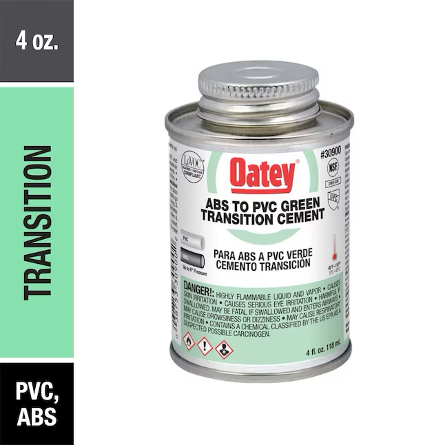 Oatey 4-fl oz grüner PVC/ABS-Übergangszement