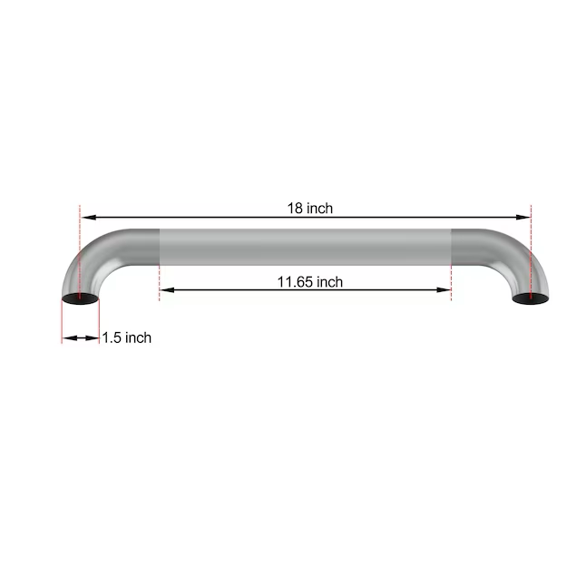 Project Source: Verdeckter, kugelgestrahlter 18-Zoll-Haltegriff aus Edelstahl zur Wandmontage, ADA-konform (Tragfähigkeit: 227 kg)