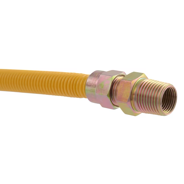 Eastman Conector de gas de acero inoxidable con entrada Mip de 48 pulgadas y 1/2 pulgadas x salida Mip de 1/2 pulgadas