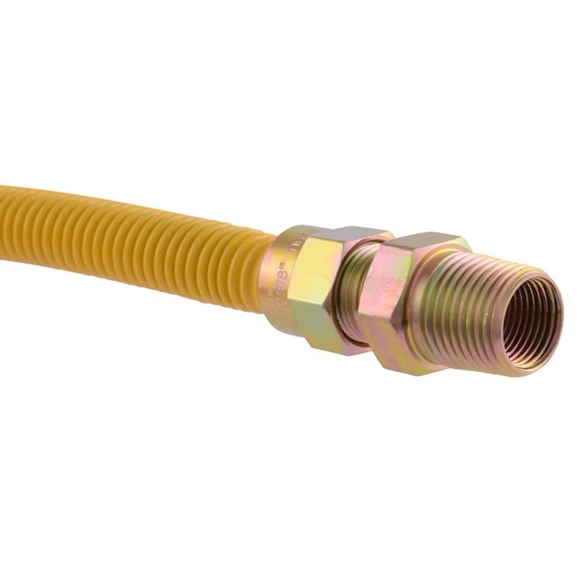 Eastman Conector de gas de acero inoxidable con entrada Mip de 36 pulgadas y 1/2 pulgadas x salida Mip de 1/2 pulgadas