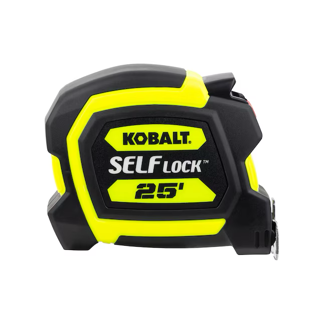 Kobalt Yellow Self Lock 25-ft Auto Lock Tape Measure