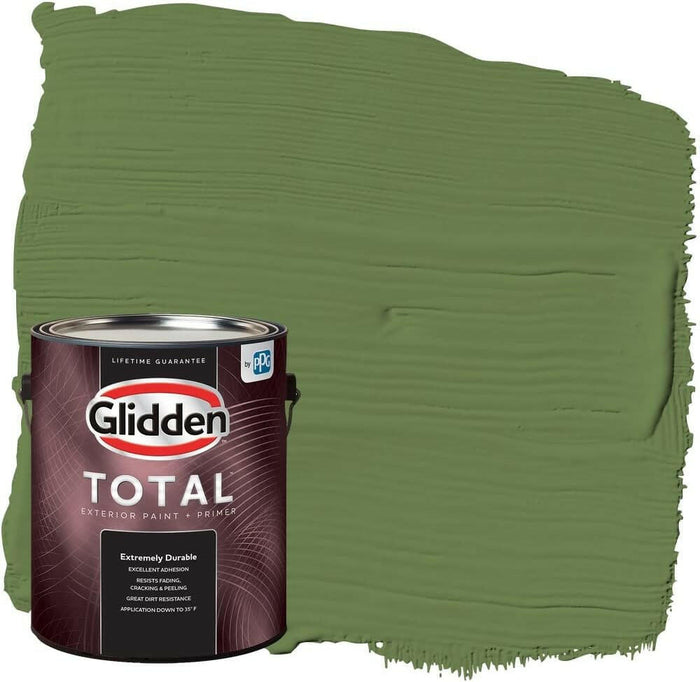 Glidden Total Exterior Pintura e imprimador semibrillante, hojas de menta