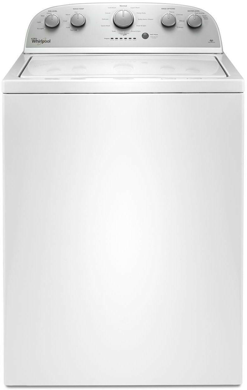 Lavadora de carga superior con agitador de alta eficiencia Whirlpool de 3.5 pies cúbicos (blanca)