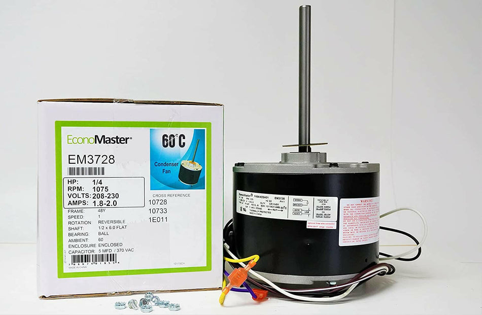 EconoMaster EM3728F 1/4-HP 208V-230V Condenser Fan Motor