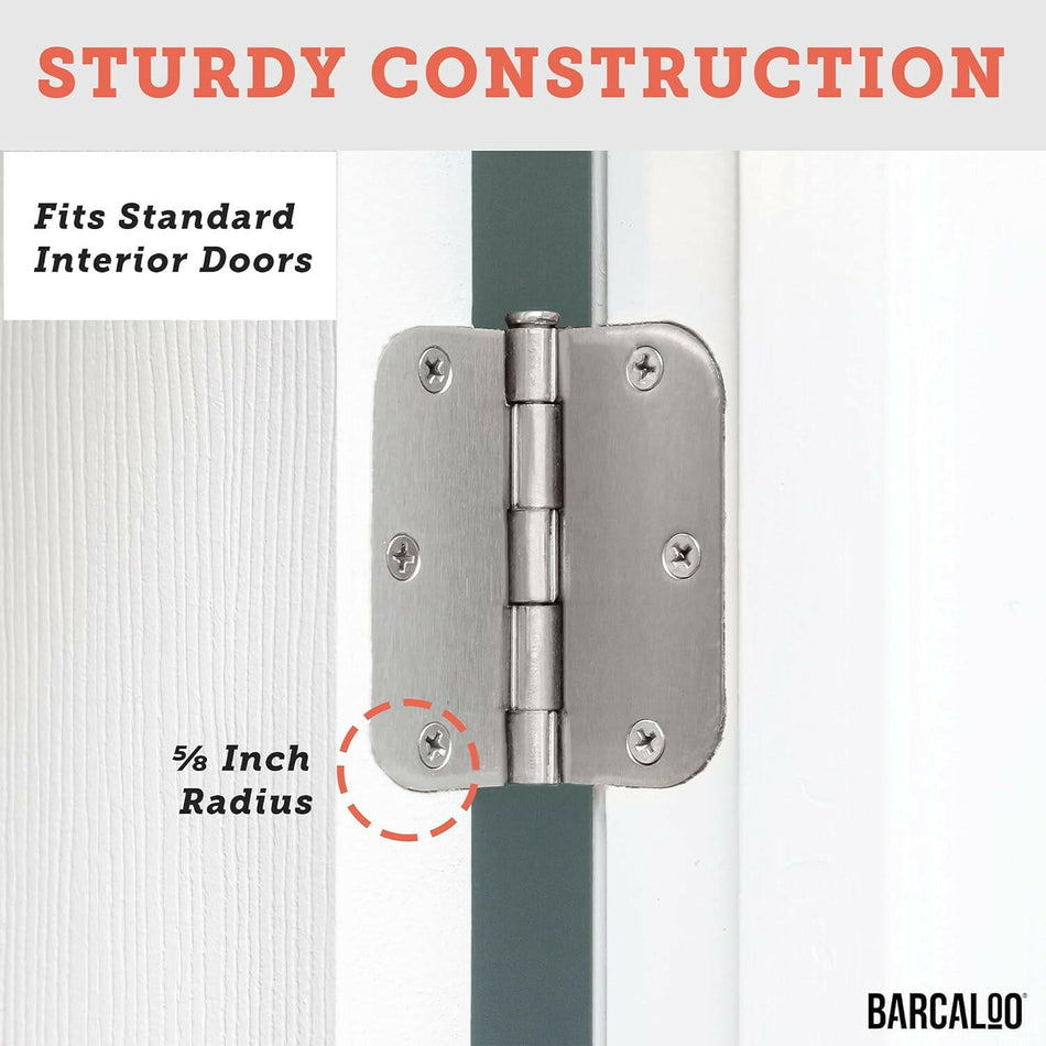 SABER SELECT Satin Nickel 3.5 in. x 3.5 in. Round Corner Interior Hinges