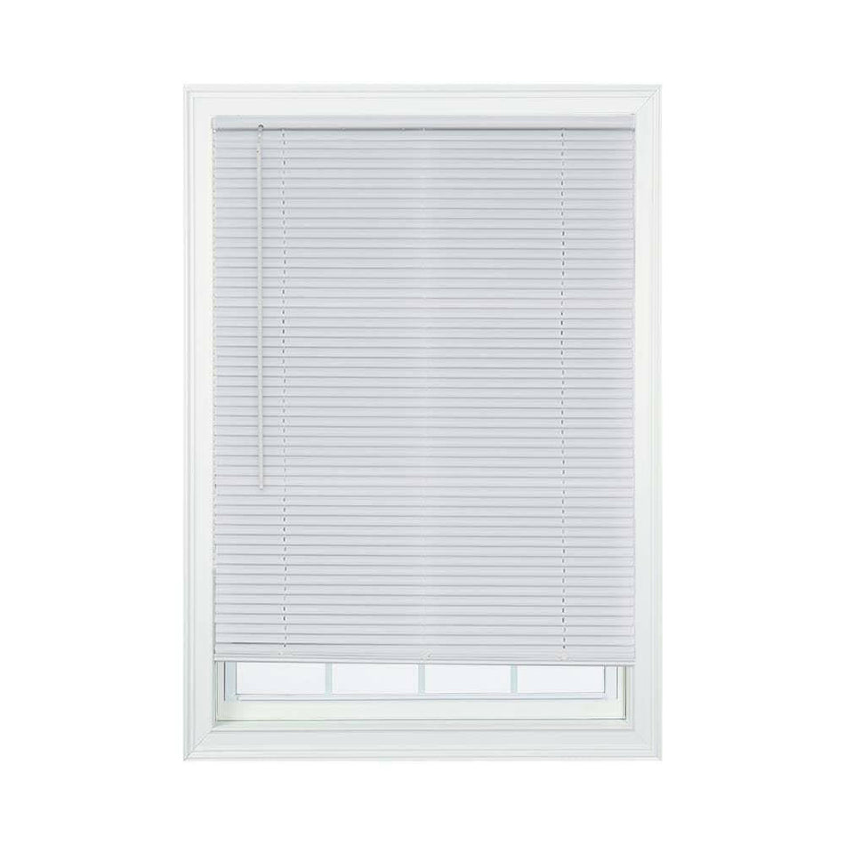 1" White Cordless Aluminum Mini Blinds (59" x 72")