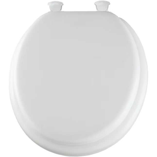 Mayfair by Bemis Cushioned Vinyl White Round Padded Toilet Seat