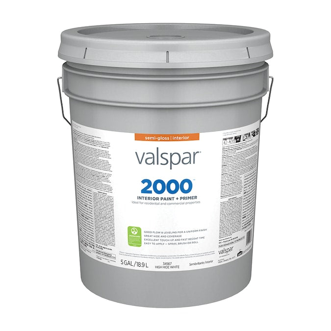 Valspar 2000 Semi-gloss Latex Interior Paint + Primer (High Hide White)