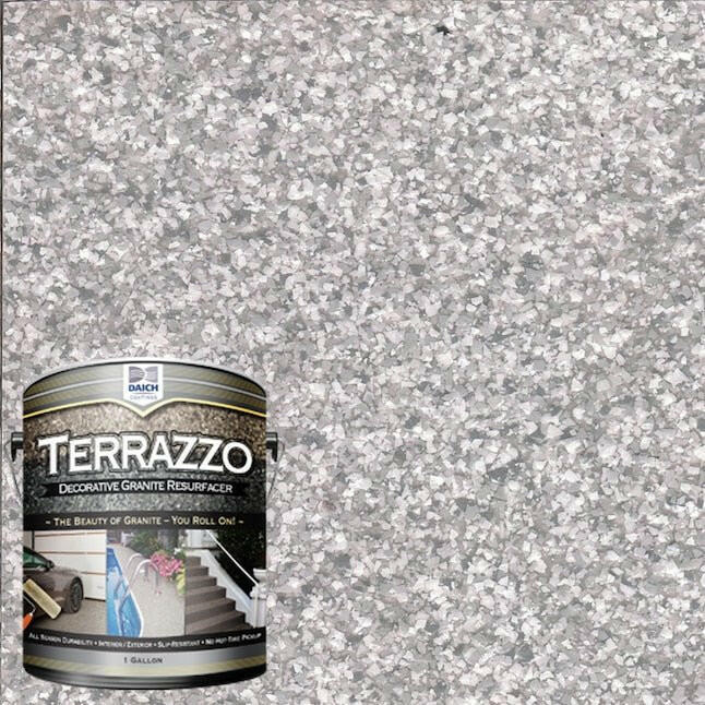 Daich Terrazzo gris perla/granito satinado interior/exterior antideslizante porche y pintura de piso (1 galón)