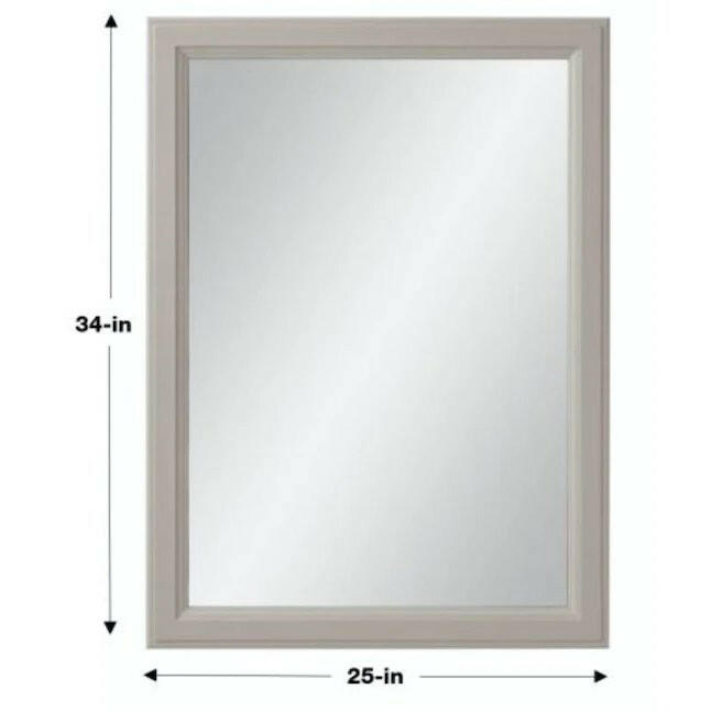 Espejo de tocador para baño con marco rectangular en gris nube Diamond de 25" de ancho x 34" de alto