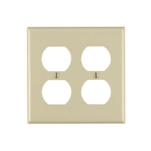 2-Gang Receptacle Wall Plate - Ivory