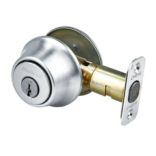Kwikset Security 660 Deadbolt Series Cerrojo de un solo cilindro en cromo satinado
