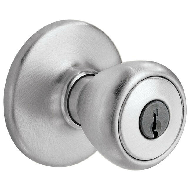 Kwikset Security Tylo cromo satinado perilla de puerta de entrada con llave