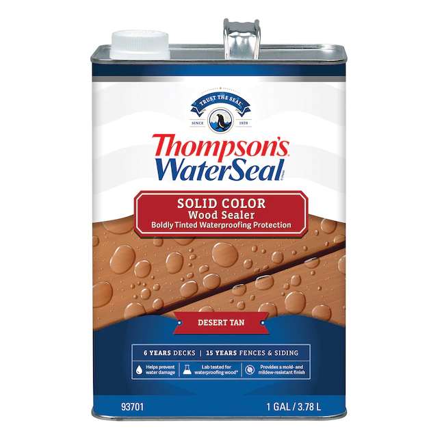 Thompson's WaterSeal  Pre-tinted Desert Tan Solid Exterior Wood Stain and Sealer (1-Gallon)