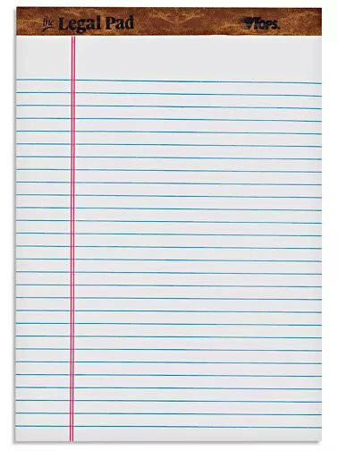 Blocs de Notas con Letras - 8 1⁄2 x 11 3⁄4", (Paquete de 12, Blanco) 