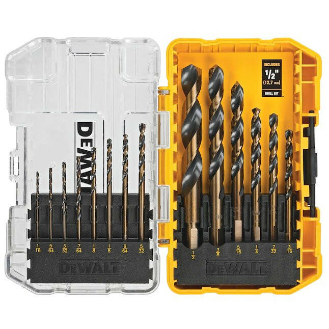 DeWalt  Black and Gold 14-Piece Assorted Black and Gold Coated Hss Twist Drill Bit Set