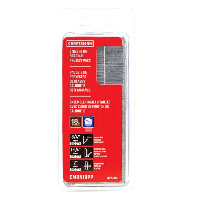 CRAFTSMAN Clavos rectos galvanizados de calibre 18 de 2 pulgadas (900 por caja)