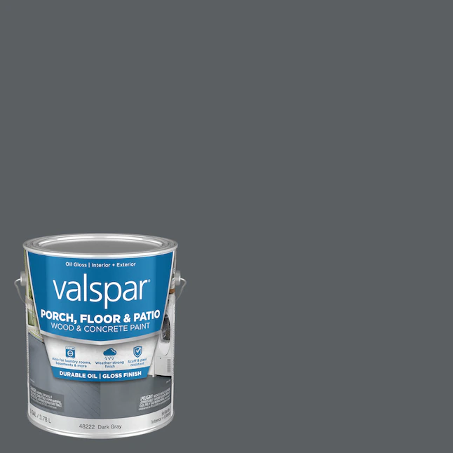 Valspar Dunkelgrau glänzende Außenfarbe für Veranda und Boden (1 Gallone)