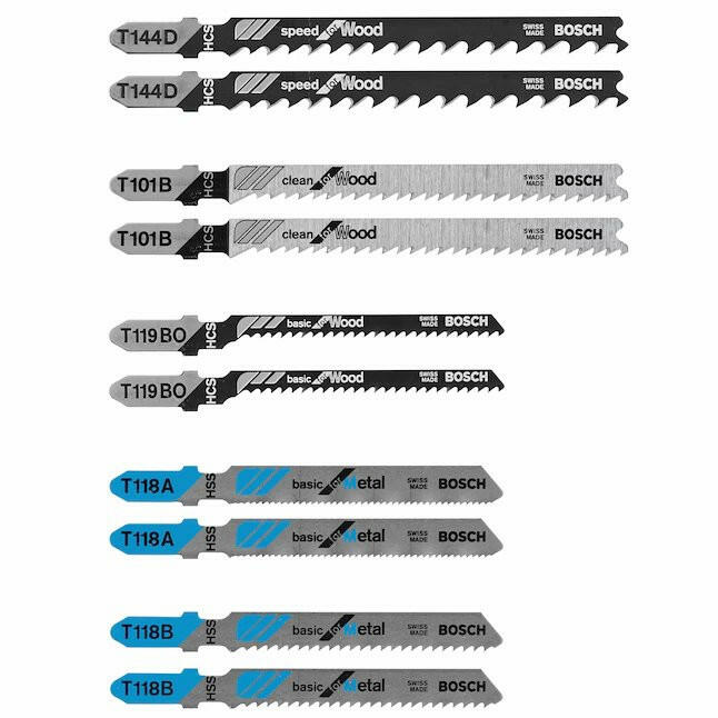 Bosch T-shank High-carbon Steel Blade Set (10-Pack)