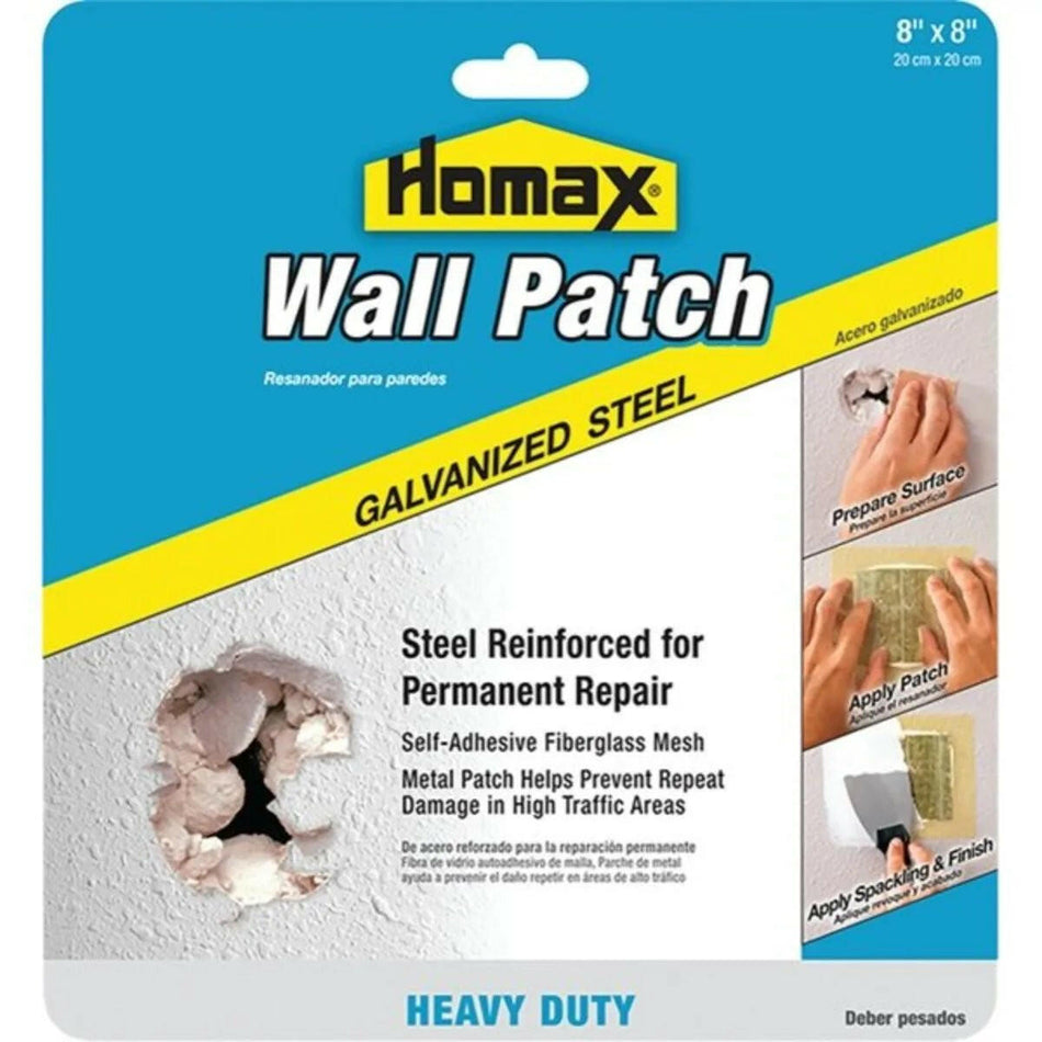 Homax Galvanized Steel with Fiberglass Mesh Wall Patch (8 in. x 8 in.)