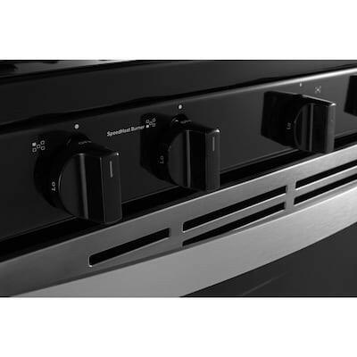 Estufa de gas independiente Whirlpool de 30 pulgadas, 5 quemadores y 5.1 pies cúbicos, acero inoxidable
