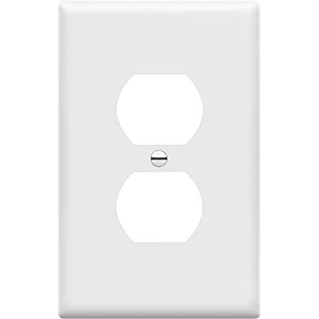 Eastman Single Gang Duplex Receptacle Wall Plate – (Standard, White)