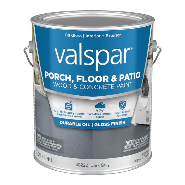 Valspar Dunkelgrau glänzende Außenfarbe für Veranda und Boden (1 Gallone)