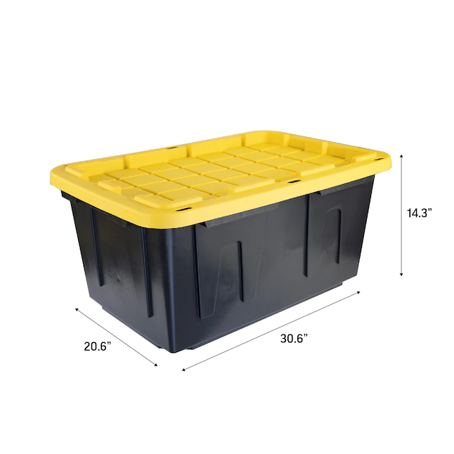 Project Source Commander - Bolsa negra resistente grande de 27 galones (108 cuartos de galón) con tapa a presión estándar