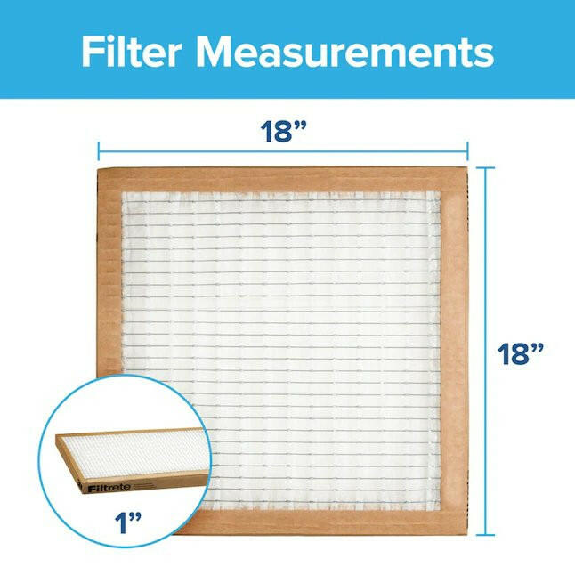 Filtrete 18-in W x 18-in L x 1-in 5 MERV Basic Pleated Air Filter (3-Pack)