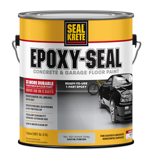 Seal-Krete Epoxy-Seal Beton- und Garagenbodenfarbe 1-teiliger Armor Grey Satin Beton- und Garagenbodenfarbe