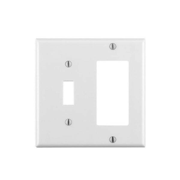 Eastman 1 Toggle / 1 Gang Combination Wall Plate - White